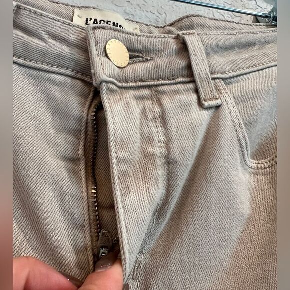 COPY - LAGENCE High Line Distressed Jean Biscuit Taupe Crop Jean - Picture 5 of 9